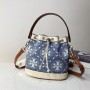 Tory Burch Leather-Trimmed Canvas Bucket Bag