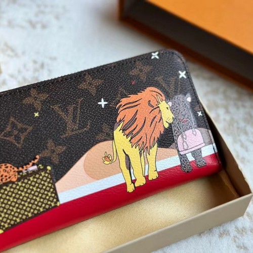 Louis Vuitton Monogram Christmas Animations Lion Cat Zippy Wallet