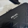 Prada Brique Brushed Leather Bag with Triangle Motif 2VH070