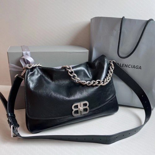 Balenciaga Women's BB Soft Large Flap Bag in Black